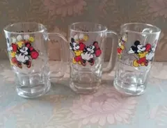希少ディズニー ミッキーミニードナルド ジョッキ 3個セットアンティーク