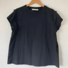 美品 ルカ レディラックルカ 袖プリーツカットソー Tシャツ ブラック LUCAのサムネイル