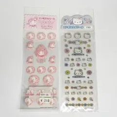 【未使用品】サンリオ　キティ　エンボスラメシール　レトロ　セット