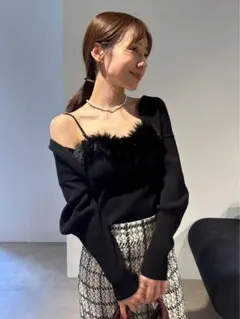 snidel エコファーキャミ&カーディガンセット