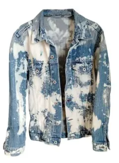 【春デニムジャケット】ブリーチ加工