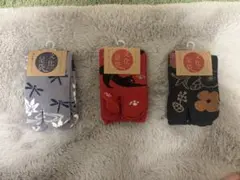 【新品・未使用】文化足袋（足袋靴下） 3足セット 和柄・猫・トンボ