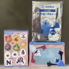 パペットスンスン　スシロー　クリアポーチ&シール