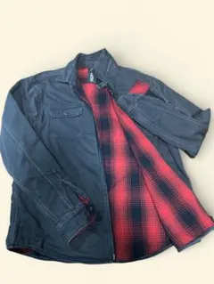 REPLAY ジャケット　くすみ　ブラック　内側チェック　Y2K