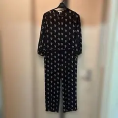 peu pré ブラック プリント柄 オールインワン のよう