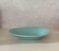 美濃焼　青磁の器深楕円皿　3枚　陶磁器　ブルーグリーン