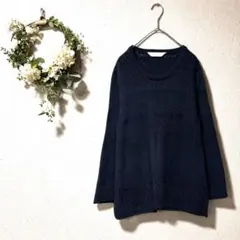 TORRAZZO DONNA サマーニット 長袖 黒 綿100% 美品のサムネイル