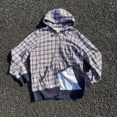 【超人気】00s old uniqlo ダブルジップパーカー チェック y2k