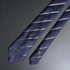 LOUIS VUITTON ネクタイ ネイビー ストライプ シルク