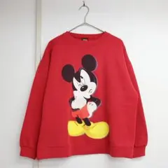 90s Disney ミッキー スウェット 赤 Mickey Unlimited