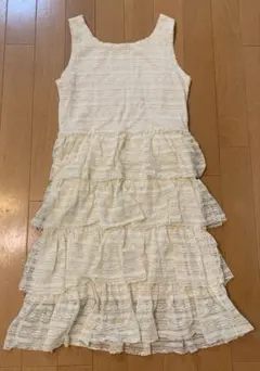 美品　ノースリーブ　フリル　レース　ドレス　キッズ　サイズ　150