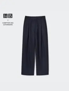 ユニクロ　ブラッシュドジャージータックワイドパンツ