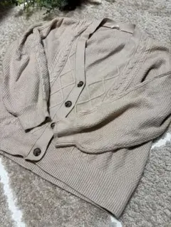 匿名配送　ベージュ ケーブルニットカーディガン　ハニーズMサイズ