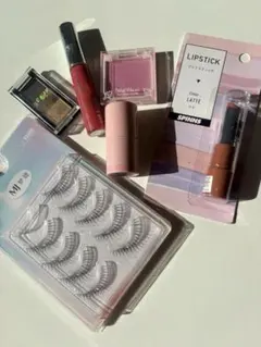 アイブロウ リップスティック・チーク・つけまつげなど コスメグッズ 6点セット