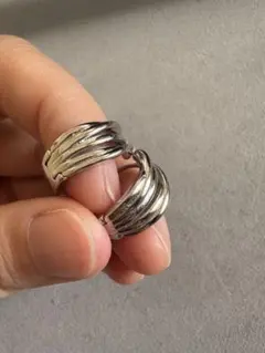 シルバー 925多重フープピアス
