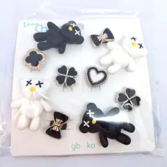 クロックス用　チャーム　ジビッツ　10個　ブラック　ゴールド　クマ　ベアー