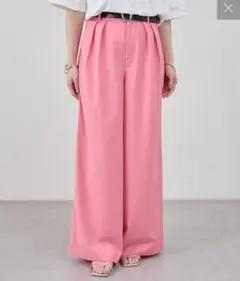 新品タグ付き SHENERY ダブルタックスラックス パンツ ピンク