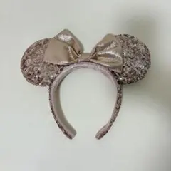 ディズニー 耳 カチューシャ ミッキーマウス ローズゴールド リボン