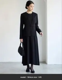 【WEB限定】13号　ベルト付きブラックフォーマルアンサンブル
