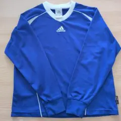 adidas 青 長袖 Vネック シャツ 140cm