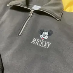 ディズニー ミッキー刺繍スウェット M ダークグレー