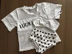 子供用水玉柄水着 3点セット