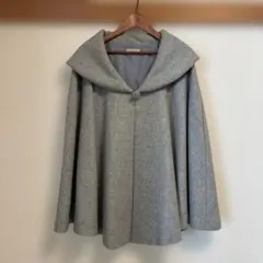 着物コート　グレー ウール混紡　ショールカラー　美品　クリスマスコーデにおススメ