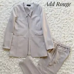 Add Rouge セットアップスーツ ノーカラー ベージュ 洗濯可 5AR