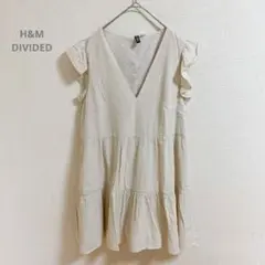 袖フリルティアードワンピース　ライトベージュ　Ｍのサムネイル