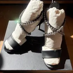 ジュゼッペザノッティ　ビジュー付きストラップハイヒール 35