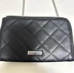 ブラックキルティングショルダーバッグ