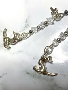 イヌ クロス 十字架 三角形ガラスストーン ピアス イヤリング