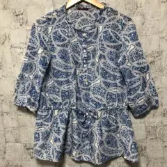 【AMACA】アマカ シルク混 ローン総柄プリント チュニック 40(L)