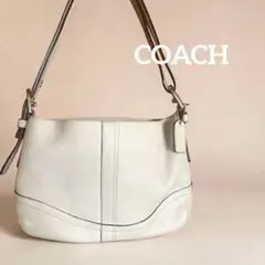 COACH コーチ 白 ショルダーバッグ レザー D05-8E98 - メルカリ