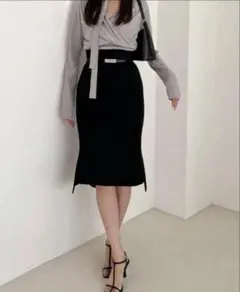 11/13まで10%off！snidel ベルテッドミドルレングスタイトスカート