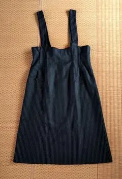 《大きいサイズ》黒のお洒落なストライプデザインロングスカート⭐️