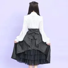 Secret Honey バッスルミディスカート 黒のサムネイル
