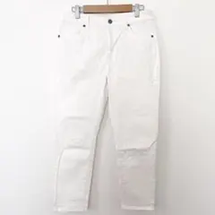 コンフォートベーシック　スキニーパンツ　デニム　アンクル丈　白　L ボトムス