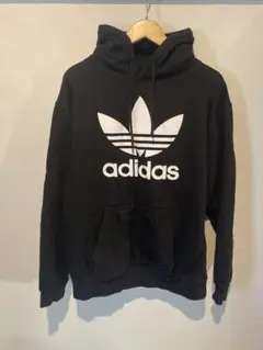 adidas 裏起毛ブラック パーカーM