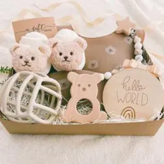 ぎゅっと！くまくまBOX♡ 8点ギフトボックス 選べる出産祝い♡歯固めホルダー