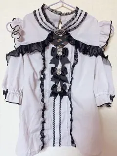 LIZLISA 3つリボンフロントチョーカーブラウス