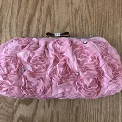 パーティーバッグ　ピンク　結婚式　フラワー装飾