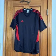 adidas climalite Tシャツ M 黒/赤