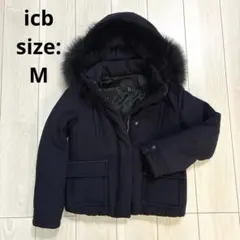 iCB ダウン コート ジャケット フォックスファー カシミヤ混 上品 サイズ2