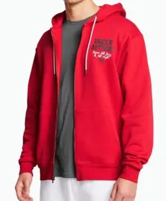 UNDER ARMOUR レッド フルジップパーカー