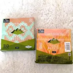 OUTDOOR テーブルナプキン 20枚 2袋 オレンジ×ミントグリーンのサムネイル