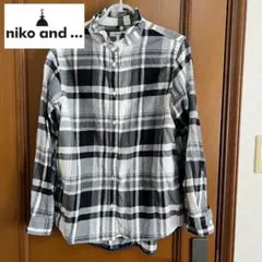 niko and ... チェック柄長袖シャツ ニコアンド モノクロ