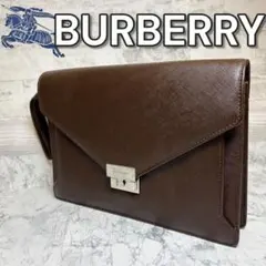 ピンクの猫様専用　BURBERRY　サフィアーノレザー クラッチバッグ　鍵付