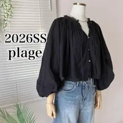【2026SS】plage IND VOIL SHIRRING ブラウス 黒のサムネイル