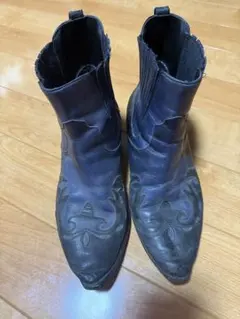 ウエスタンブーツ 黒 サイドゴア